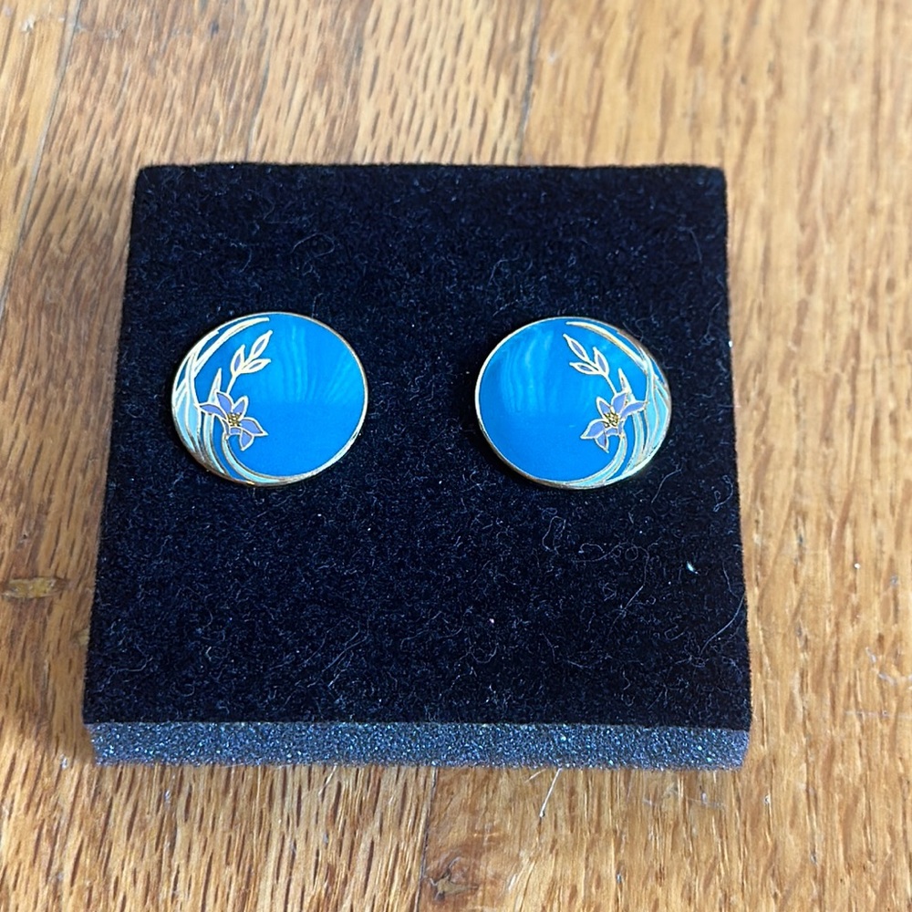 Vintage Laurel Burch Wind Flower Stud Earrings